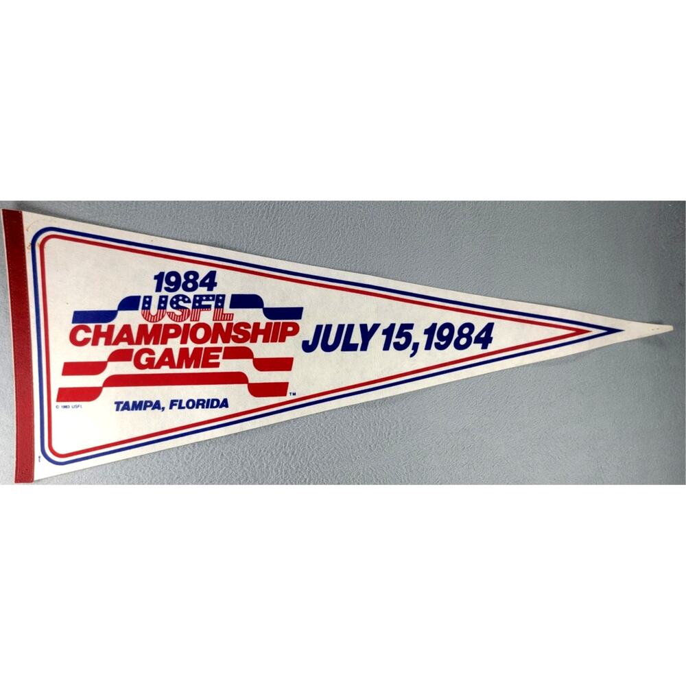 Vintage 1984 USFL Championship Game Pennant Stars Wranglers